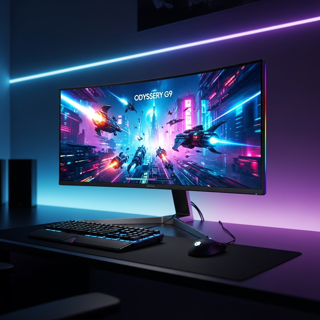 Samsung Odyssey,OLED monitor,49 inch,gaming display,ultrawide curved