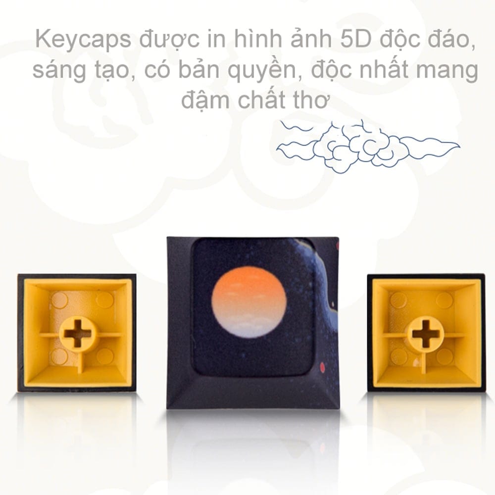Bàn phím cơ gaming Newmen GM1000 | Wireless, Fullsize, Clicky Switch, RGB, White - Ảnh 3