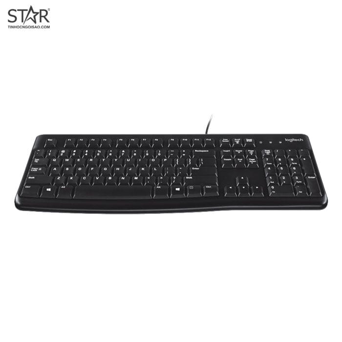 Bàn phím giả cơ văn phòng Logitech K120 | Có dây, Fullsize, Black - Ảnh 3
