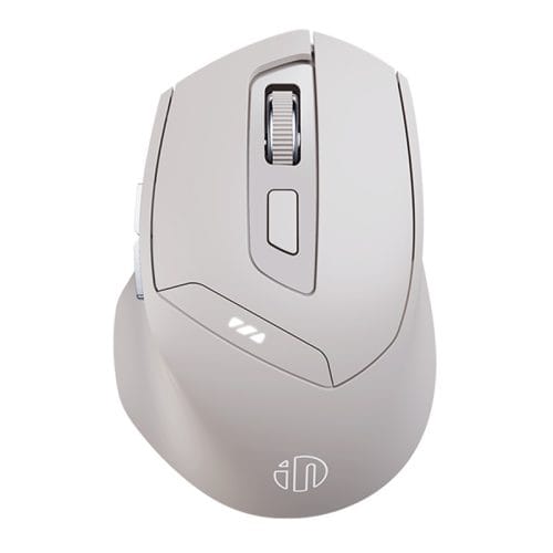 Chuột văn phòng INPHIC DR6 Chính Hãng | Wireless, Bluetooth, 2400 DPI, 84g, Trắng Xám