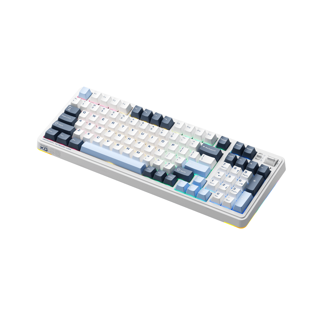 Bàn phím cơ không dây Machenike KG98 Tri-Mode RGB | White Blue, Purple-Gold Switch - Ảnh 2
